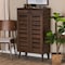 Baxton Studio Salma ModernWalnut Brown Finished Wood 2-Door Shoe Storage Cabinet 195-11725-ZORO - alternate 1